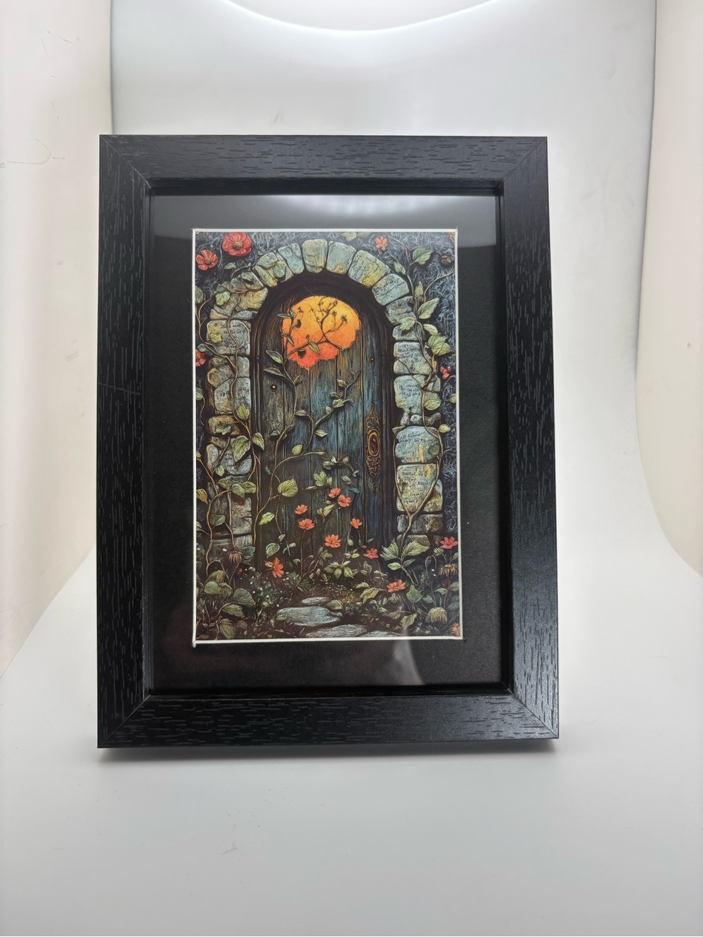 Enchanted Fairy Door Art Print – Framed 5x7 Cottagecore Witch Decor